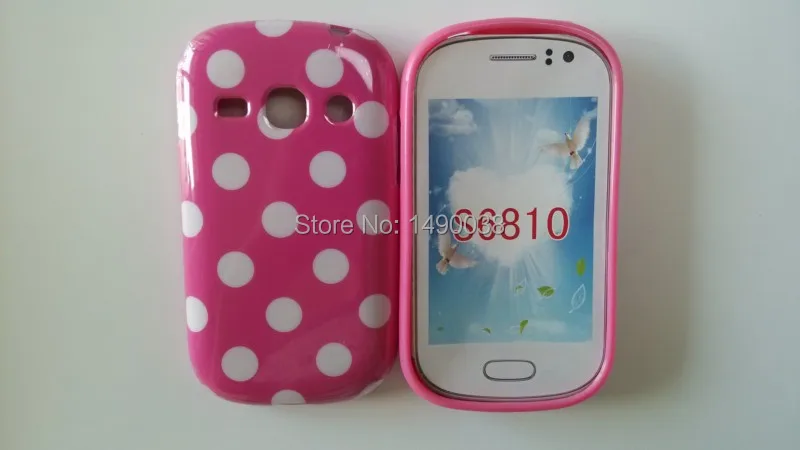 Мягкий чехол OEEKOI в горошек из ТПУ для SamSung Galaxy Fame S6810 бесплатная доставка|case free|case