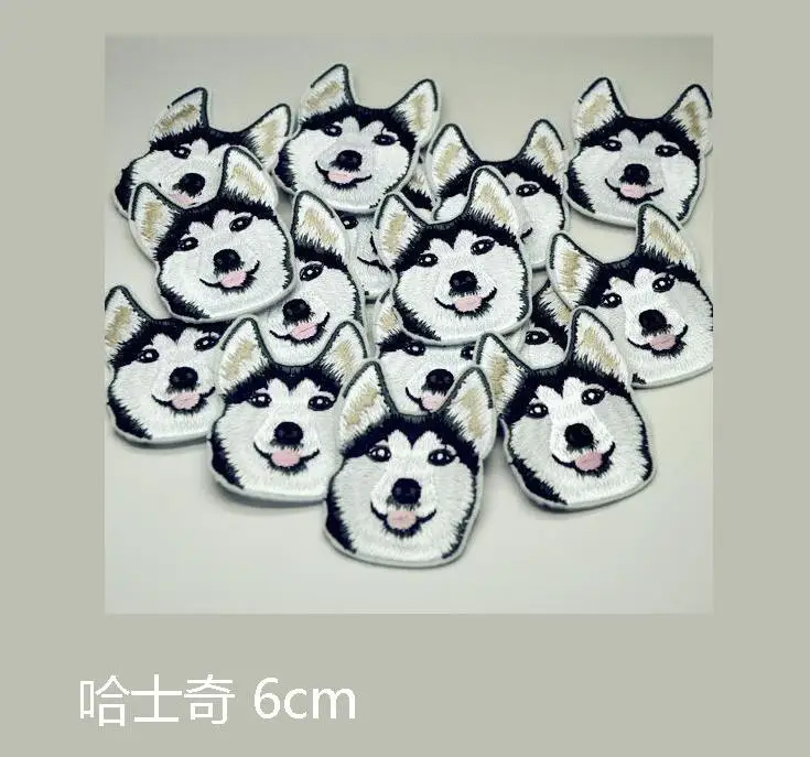 6 см забавная собачка хаски вышивка аппликация утюжок на пришивке эмблема ткани