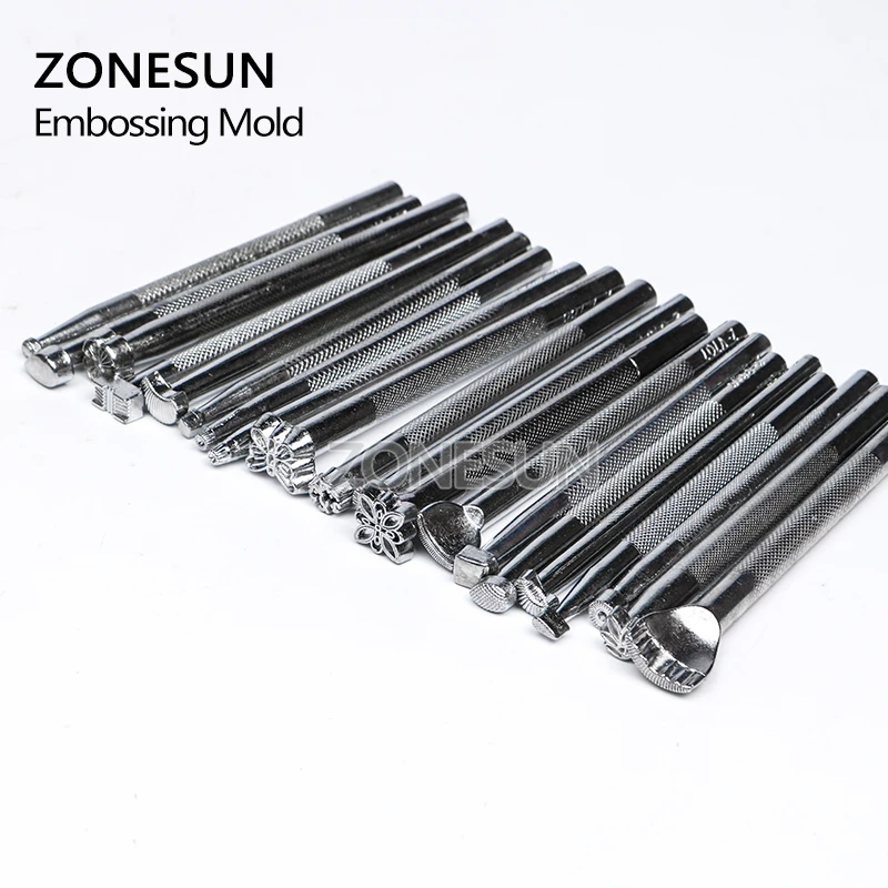 

ZONESUN New 20pcs/lot Diy Leathercraft Leather Pattern Engrave Stamping Embossing Mold Leather Printing beveling Tool Set