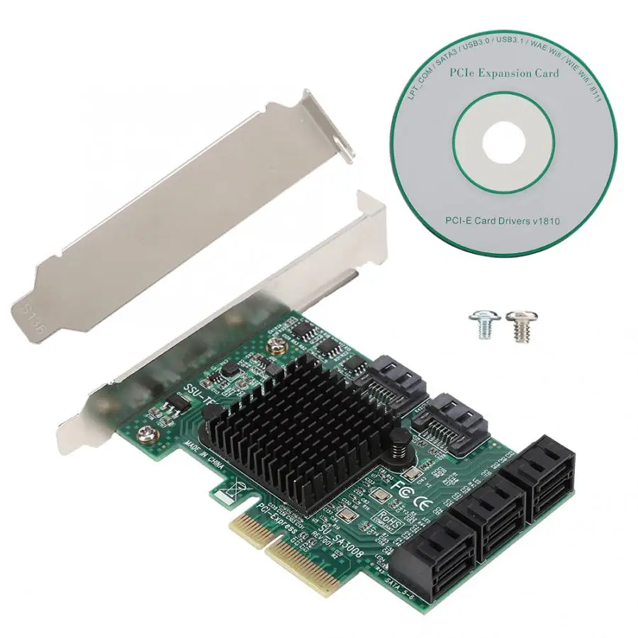 SA3008 Рабочий стол PCI-E SATA3.0 8-портовый карты расширения адаптер карты 6 Гбит/с для Synology, LINUX, NAS