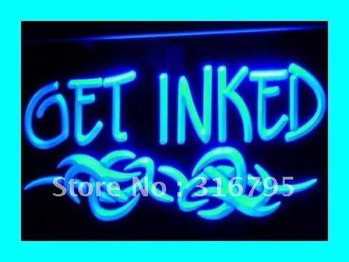 I316 получить INKED Tattoo пирсинг Магазин светодиодный ные неоновые световые знаки