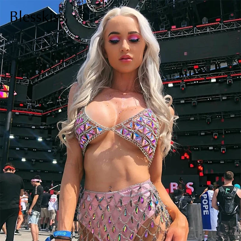 Blesskiss стразы, бриллиантовое пляжное платье, накидка для женщин, бикини, одежда для плавания, купальный костюм, Кристальные аксессуары для бикини, цепочка для плавания, юбка