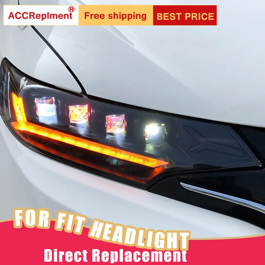 2 шт. светодиодный фары для Honda Fit- светодиодный фонарь для автомобиля Ангельские Глазки весь светодиодный комплект противотуманных фар Светодиодный дневные ходовые огни