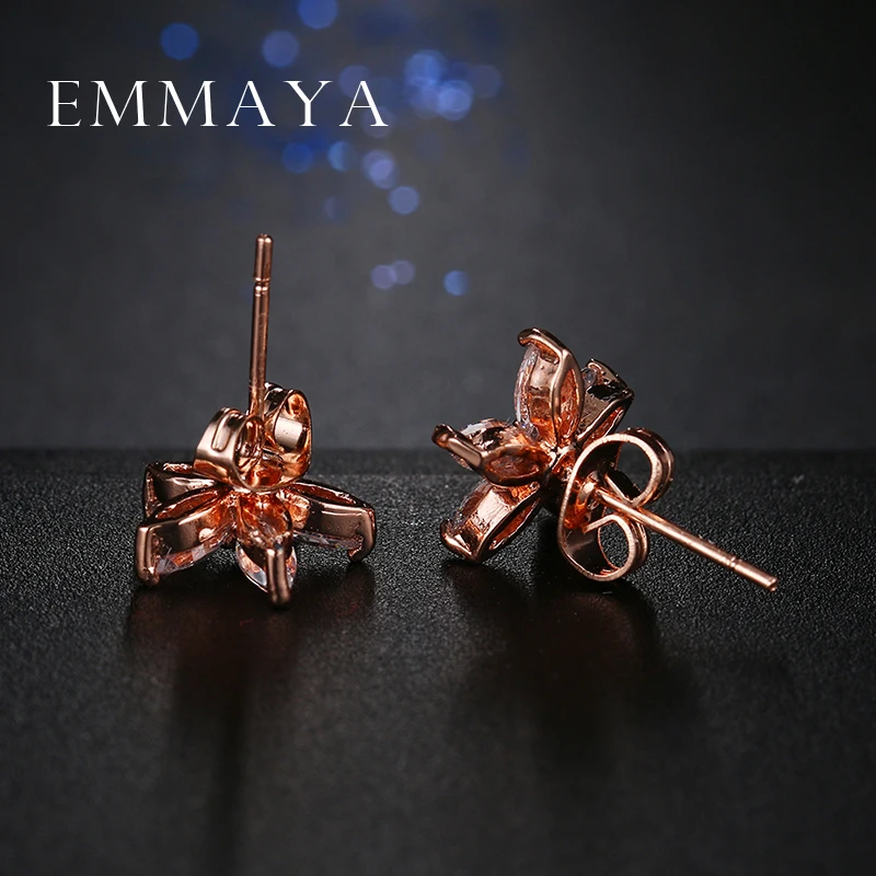 Лидер продаж модные популярные серьги гвоздики Emmaya в форме цветка с прозрачными