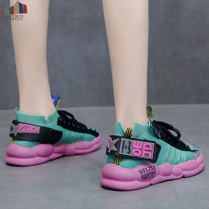 YIBING/Новинка 2019 года Женская Весенняя обувь на платформе повседневная