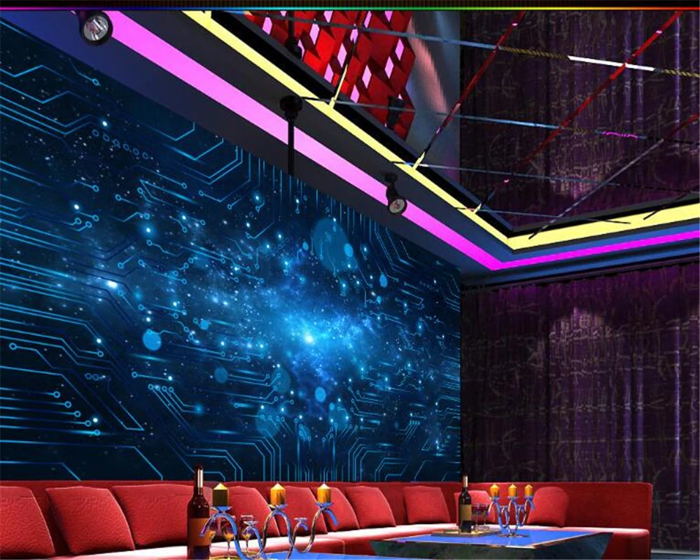 Обои на заказ 3D обои современная простая научная фантастика синяя звезда