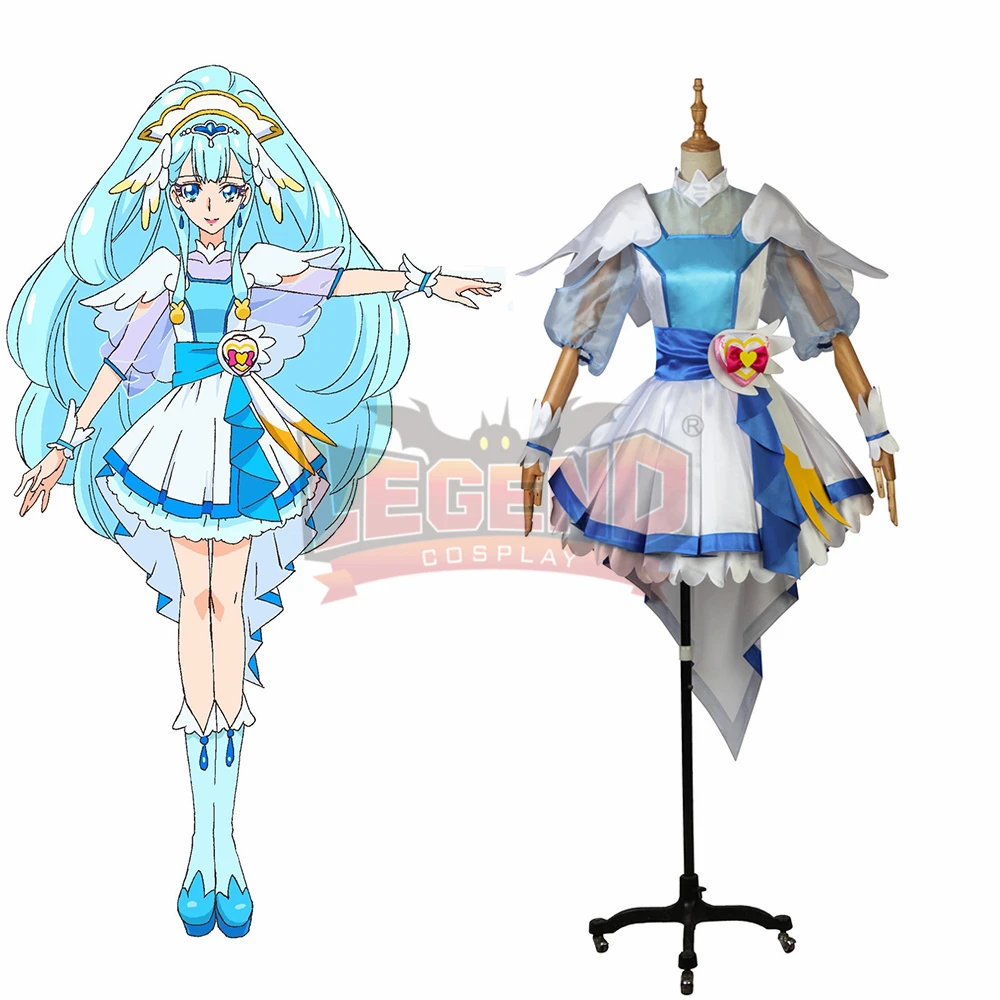 Аниме Pretty Cure Precure Hugtto!Cure Ange Yakushiji Saaya Косплей Костюм Платье Полный комплект