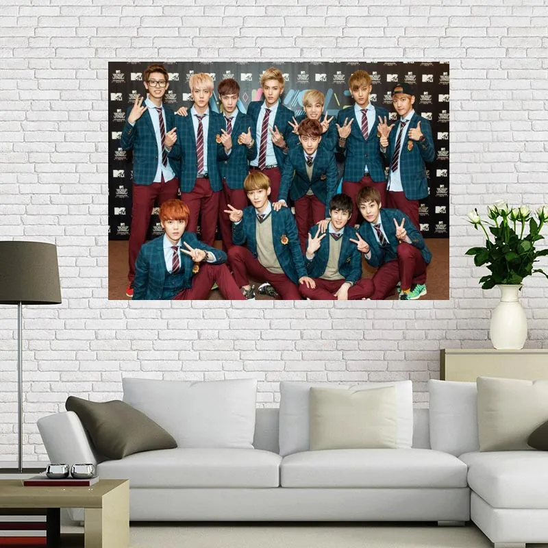 Холщовый постер KOPO EXO 60x9 0 см ткань настенный печать шелковая | Дом и сад