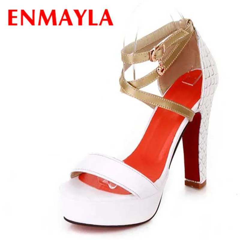 Женские сандалии гладиаторы ENMAYLA вечерние босоножки на платформе с открытым