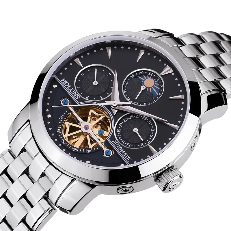 HOLUNS мужские часы модные простые стильные топовые люксовый бренд кожаный ремешок