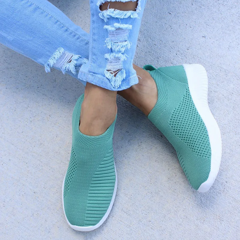 Женская обувь вязаные носки кроссовки женские весенне-летние туфли на плоской