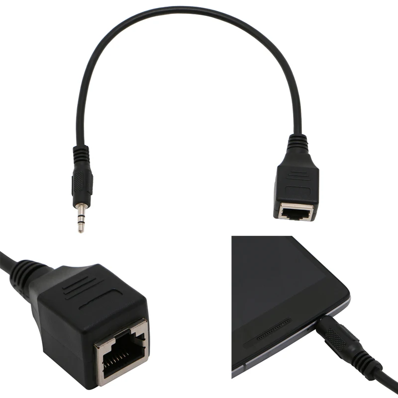 1 шт. 3 5 мм 1/8 &quotштекер разъём Jack (TRS) аудио кабель к RJ45 разъем Ethernet адаптер провод |