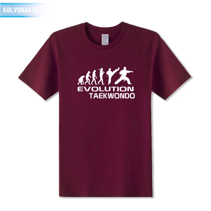 

Human Evolution Taekwondo Funny Printed T Shirts Male Birthday Gift O-Neck Cotton Short Sleeve Tracksuit For Men Cotton Tees Top