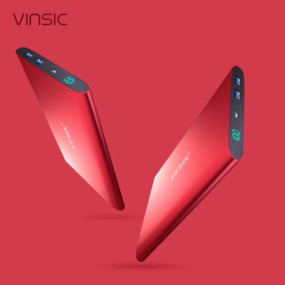 Vinsic Ultra Slim 20000 мАч запасные аккумуляторы для телефонов Портативный внешний