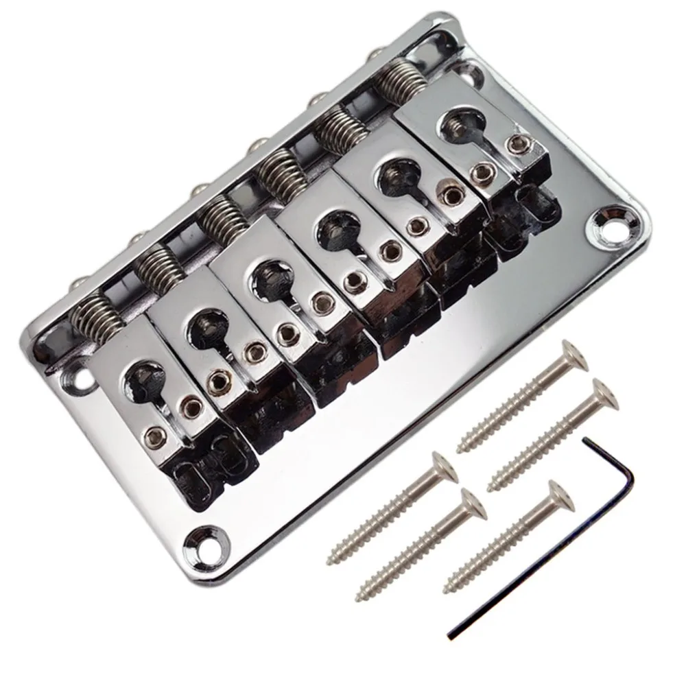 6 String Fixed Type Bridge with Wrench Screws for Electric Guitar Parts Accessories | Спорт и развлечения