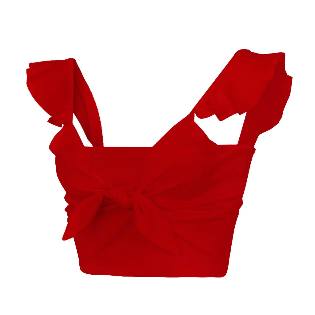 Танк Топ для женщин с бантом пикантные туфли в винтажном стиле На бретелях