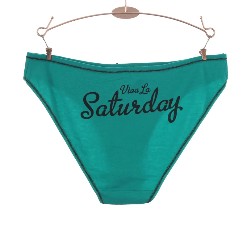 7 шт./лот Для женщин хлопок Неделя моды письмо Нижнее белье трусы с заниженной