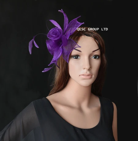 Оптовая продажа новинка 12 различных цветов Маленькая женская шляпа Sinamay с