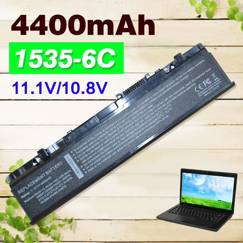 Аккумулятор 4400 мАч для Dell Studio A2990667 KM958 KM965 MT264 WU946 1535 1536 1537 1555 1557 PP33L PP39L 1558 312 0701 312|4400mah