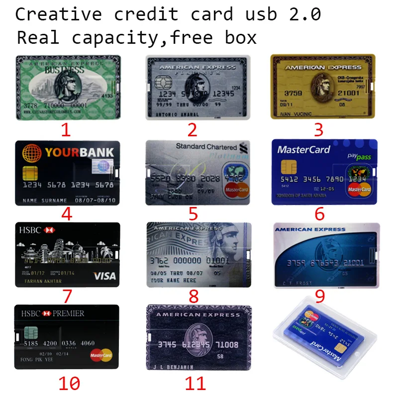 100% Ёмкость кредитной карты Модель 4GB 8GB 16 GB 32GB USB 2 0 флеш-накопитель флэш памяти