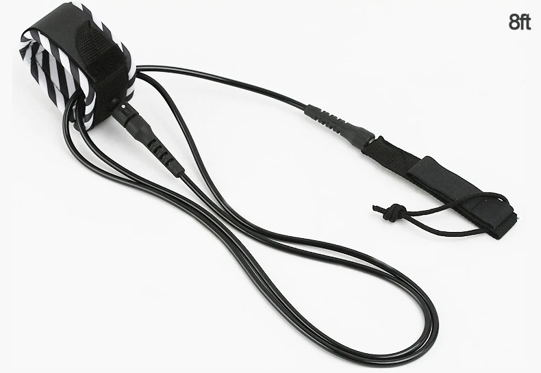 8ft black Лидер продаж 6/8/10/12 объемная стопа привязь для серфинга доска для серфинга поводке поводок стоячего доска поводок катушки для серфинга аксессуары - Цвет: 8ft black