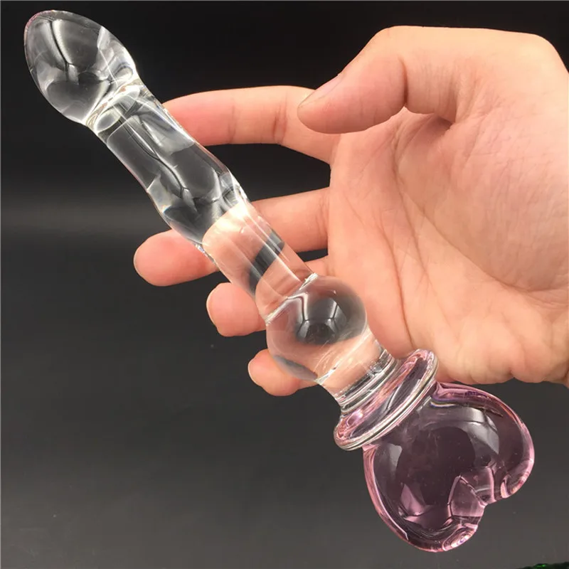 Unisex Heart-shaped Pull Ring Glass Dildo Anal Beads Male Prostate Massager Woman's G-spot Stimulator Adult Products Sex Shop | Красота и