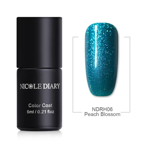NDRH06 NICOLE DIARY 6 мл УФ Гель-лак Holo Soak Off Гель ультрафиолетовая лампа для ногтей с голографическим блеском Гель-лак для нейл-арта маникюрные советы - Цвет: NDRH06