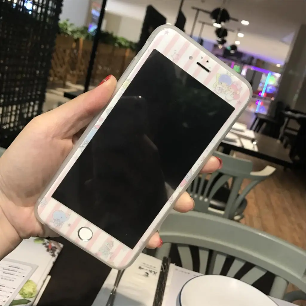 3D закаленное стекло для iPhone 7 8 6 Plus полное покрытие защита экрана мультяшный узор