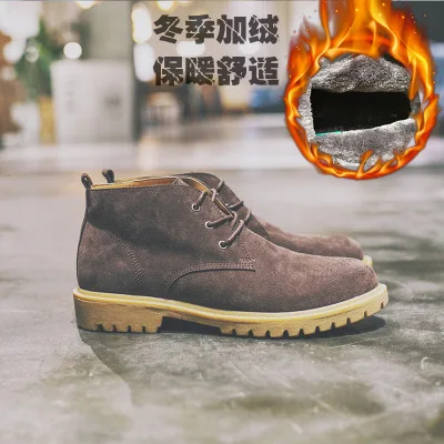 Shoes Boots Men's 2018 New Retro Thick Bottom Tide Leather British Short Fall Leisure High Help Tool | Обувь