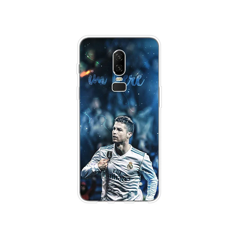 Силиконовый чехол для OnePlus 5 T 6 мягкая крышка C. Ronaldo Месси Неймар Mbappe узорная