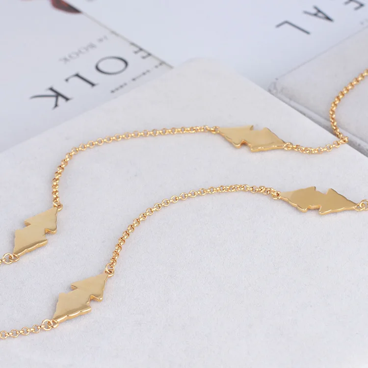 

European and American famous jewelry pine Christmas tree gold fashion Double Necklace