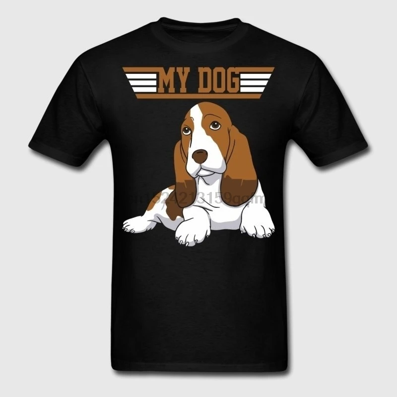 Модная мужская футболка с надписью My Dog Basset Hound|Мужские футболки| |