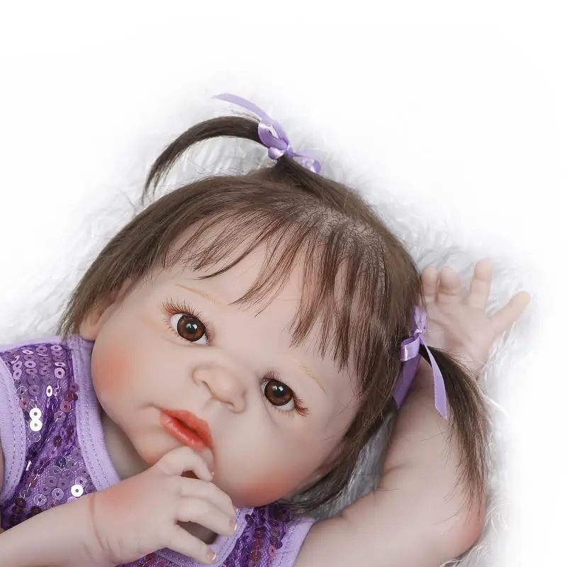 NPK 23 ''полный силиконовый винил Reborn Baby Girl реалистичный живой новорожденный