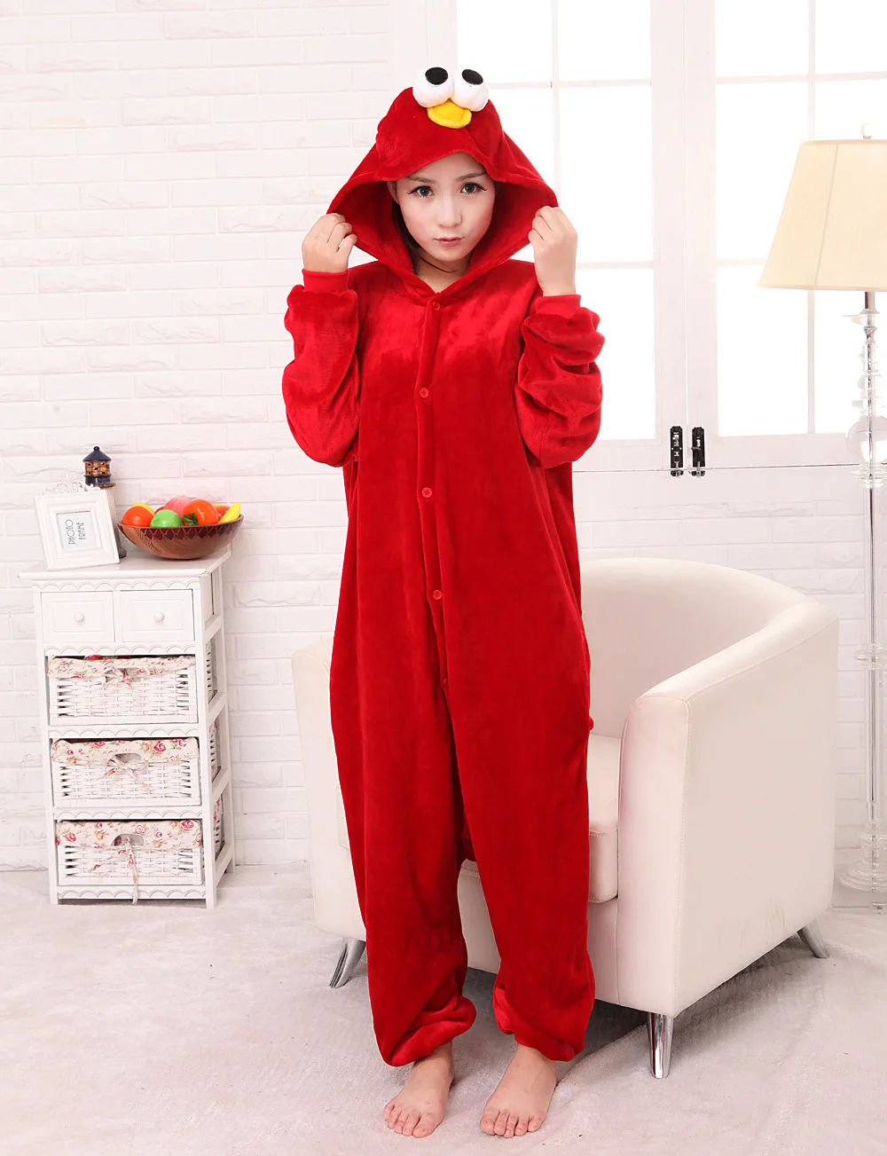 Комбинезон с капюшоном для взрослых пижама-комбинезон изображением синего