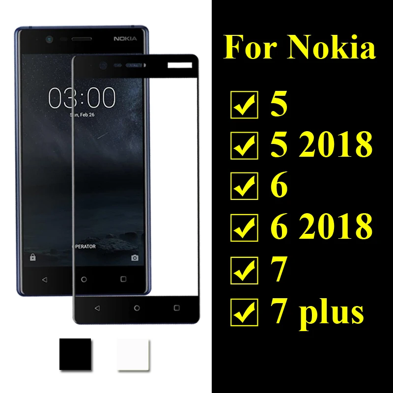 Защитное стекло на Nokia 5 6 7 2018 plus закаленное лист Tremp безопасность 2.5D плёнка