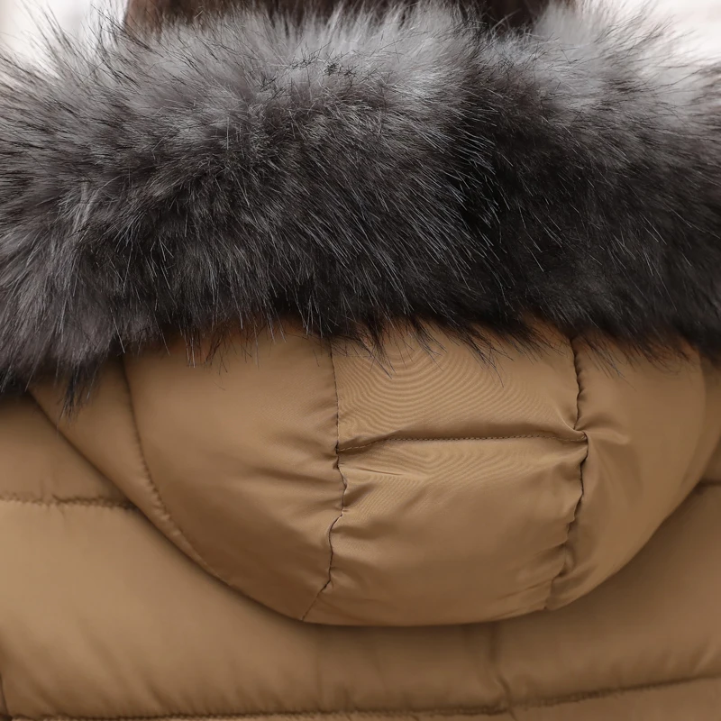 2017 модная зимняя куртка пуховик с меховым воротником Женская одежда утягивающий