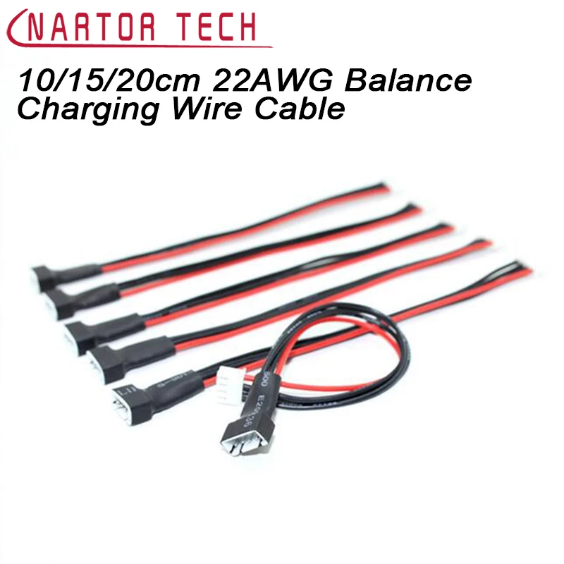 10 шт./лот 10/15/20 см 22AWG удлинитель для зарядки Литий-полимерных аккумуляторов