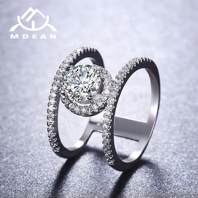 Кольца MDEAN из белого золота для женщин ювелирные изделия обручальное кольцо