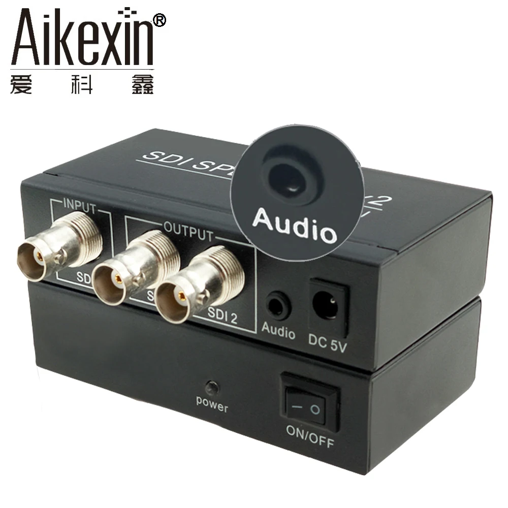 Aikexin 1x2 SDI сплиттер с разъемом 3 5 мм 2 порта 1 до конвертер аудио Aux для проектора