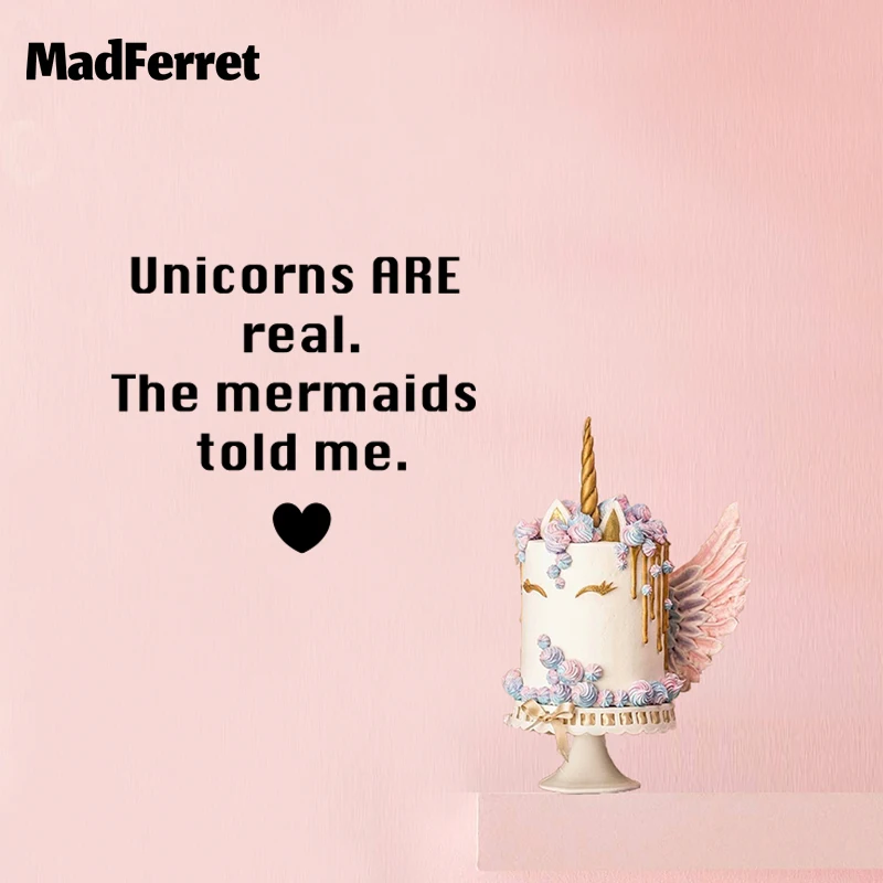 Настенная виниловая наклейка с изображением единорога и русалки|Наклейки на