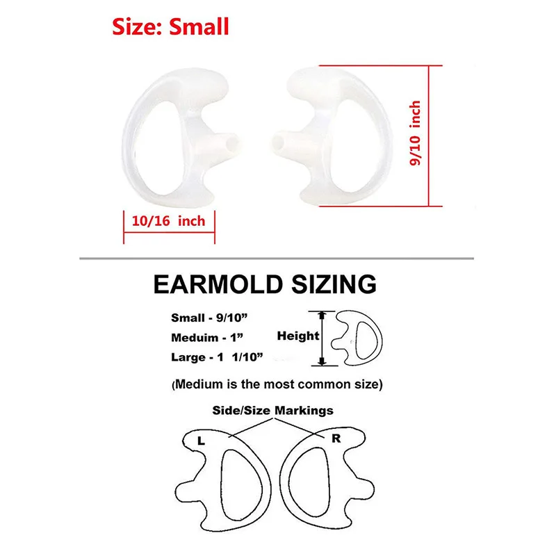 2019 New Fashion High Quality Cute Cool 1 Pairs Transparent Silicone Soft Earbud For Walkie Talkie Covert Acoustic Tube Earpiece |