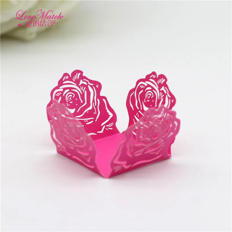 dark rosy red Love Match 50 шт. красивые лазерная резка конфет коробки Бар свадебные сувениры и подарки аксессуары для тортов вечерние свадебные сувениры и украшения - Цвет: dark rosy red