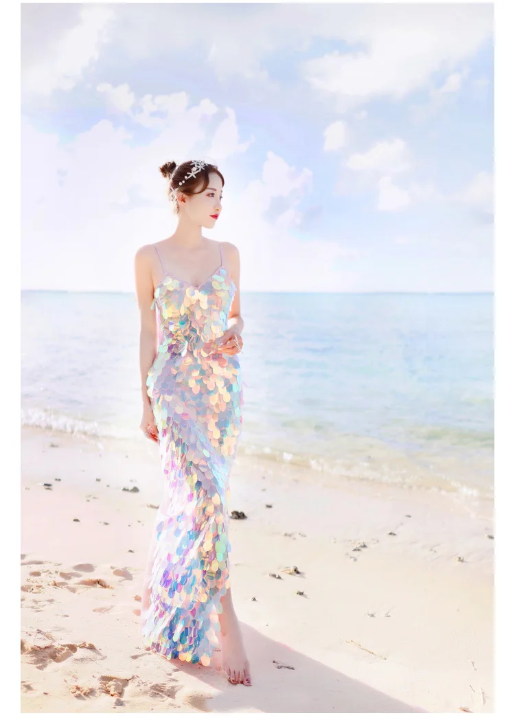 Женское блестящее платье с блестками Cakucool летнее пикантное комбинация в стиле