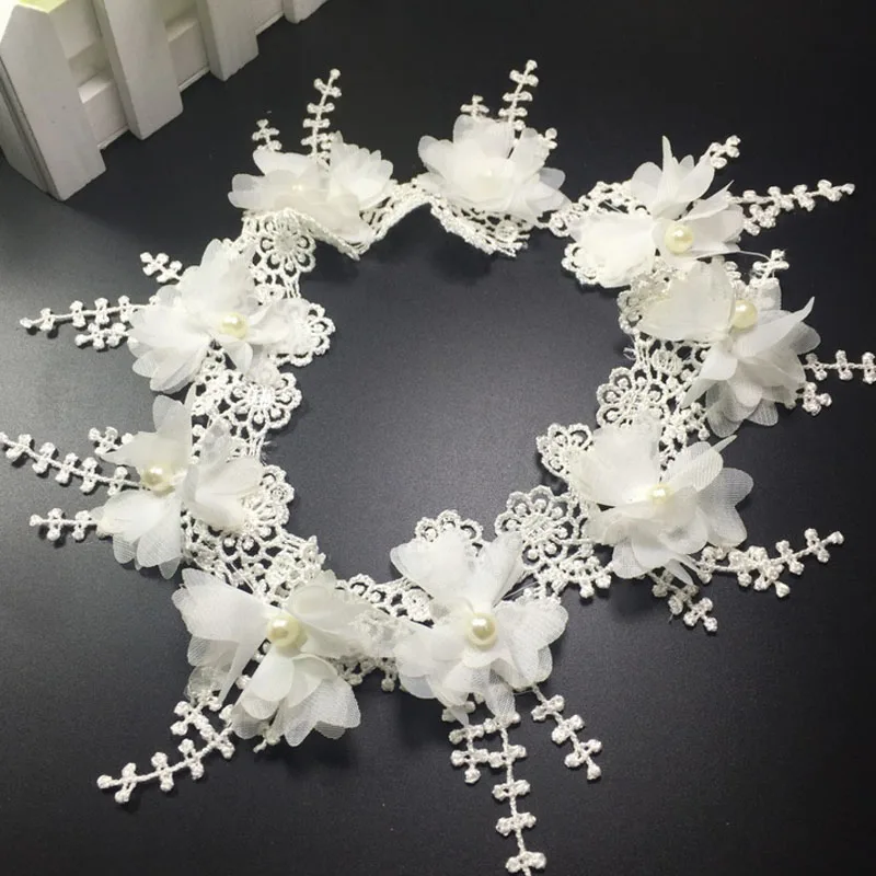 Шифоновая растворимая полиэстеровая кружевная отделка для вязания свадебного вышитого самодельного пэчворка ленточного шитья ремесленных принадлежностей.