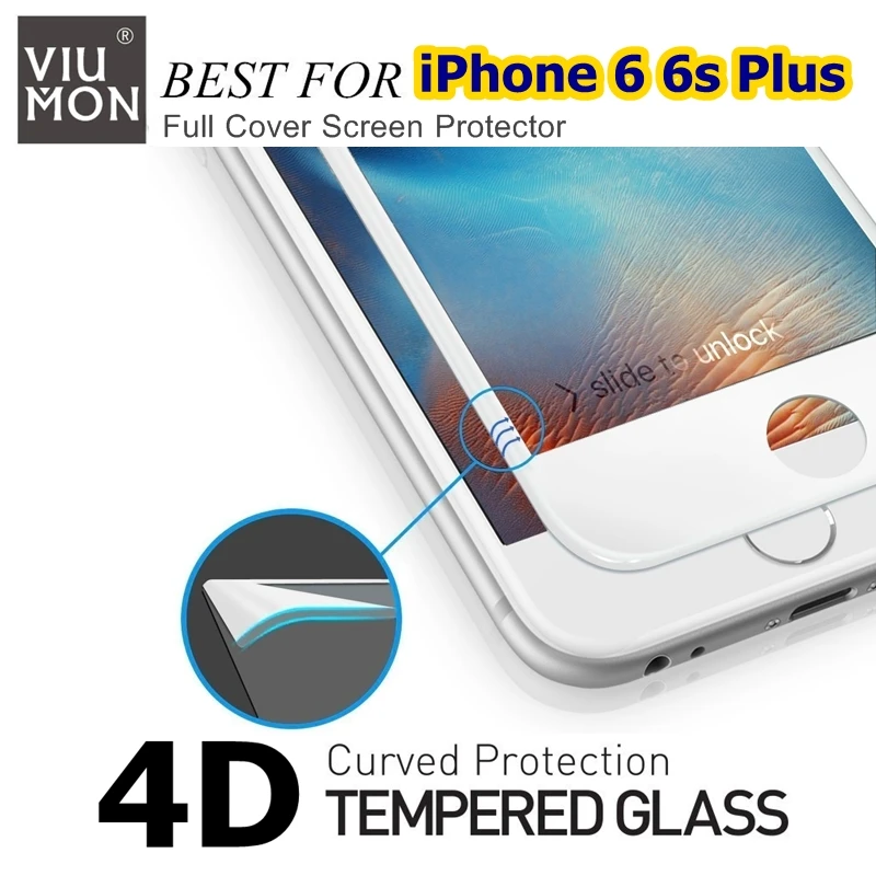 

Full Cover Curved Edge 4D COLD CARVING Tempered Glass for iPhone 6 6S Plus 4D Glass Premium Screen Toughened Protective Film