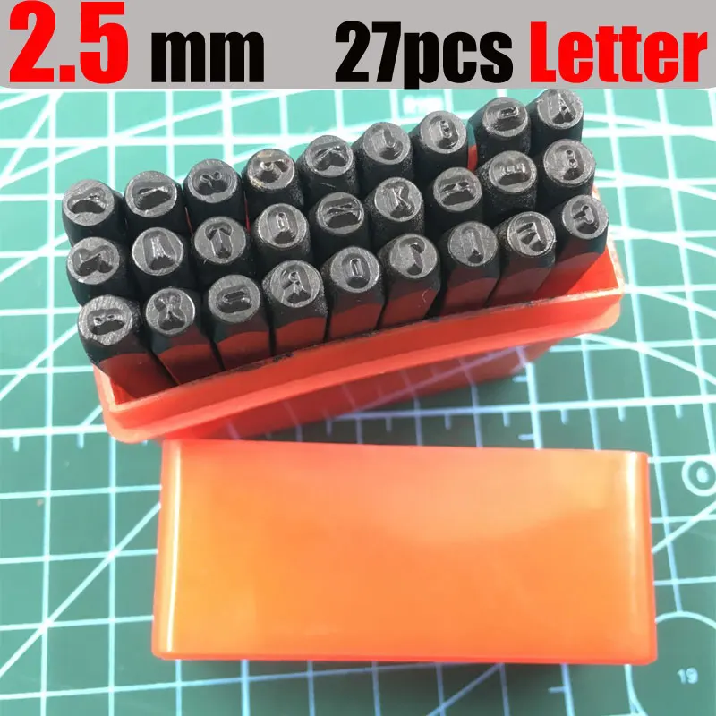 2.5mm letter Стальной штамповочный Набор для штамповки инструмент для штамповки цифр буквы Алфавит штампы инструменты DIY ювелирные изделия золото серебро Металл Кожа логотип штамп - Цвет: 2.5mm letter