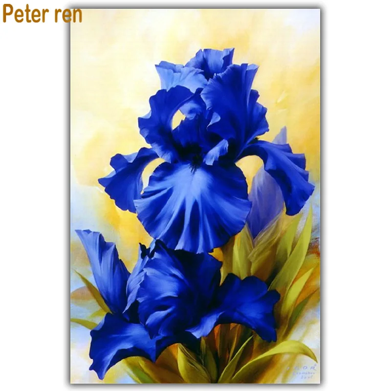 

Craft Diamond painting flower cross stitch diamond embroidery Blue iri 5d Square/Round diamond Mosaic Rhinestone "Blue flowers"