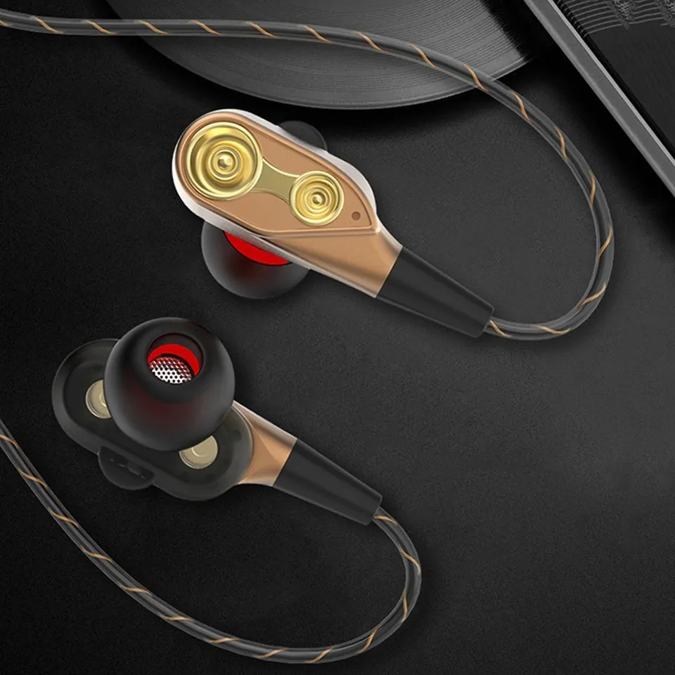 MoreBlue H41 двойной драйвер наушники стерео Bass Спорт работает гарнитура HIFI монитор