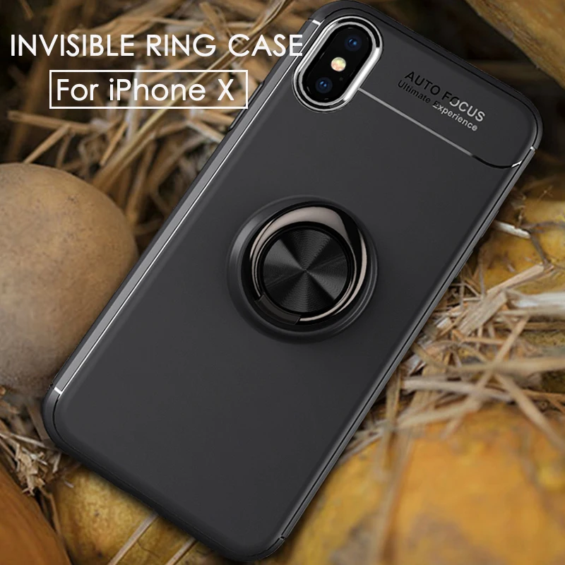 360 магнитных металлических палец кольцо телефонные чехлы для iPhone XS Max XR Мягкий ТПУ