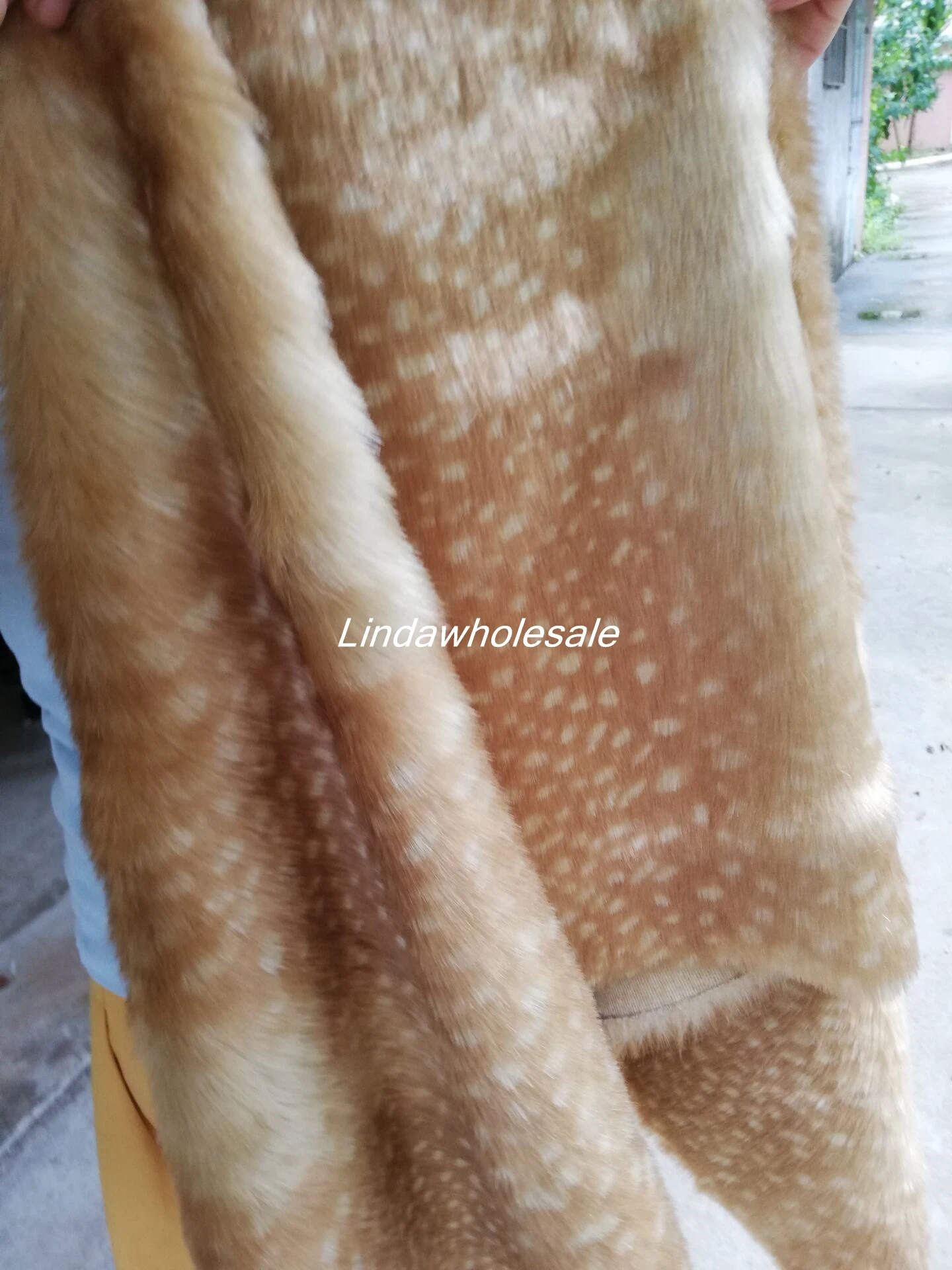 Faux fur fabric,Deer point print plush fabric Christmas moose velvet deerskin clothing toy material,160*45cm(half yard)/pcs
